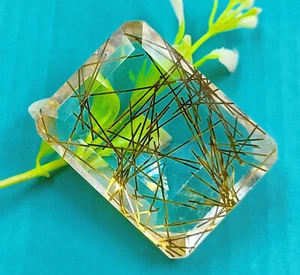Emerald 153 Ct Certified Golden Rutilated Quartz Lab Created Loose Gemstone KKP - Picture 1 of 9