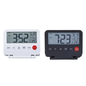 Travel Digital Clock with Alarm and Temperature LCD Display Backlight Desk Clock - Picture 1 of 10