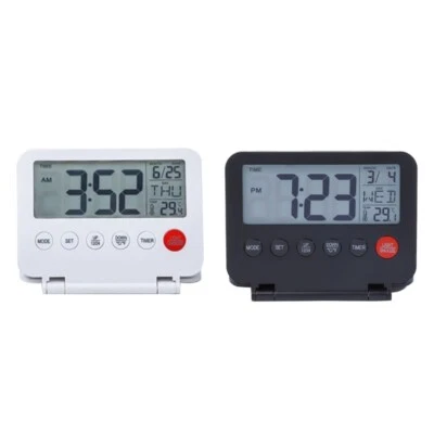 Travel Digital Clock with Alarm and Temperature LCD Display Backlight Desk Clock - Image 1 of 4