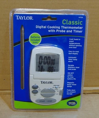 Taylor Classic 1470N Digital Cooking Thermometr with Probe and Timer - Image 1 of 2