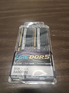TEAMGROUP ELITE 32GB (2 x 16GB) PC5-38400 (DDR5-5600) UDIMM Memory... - Photo 1/2