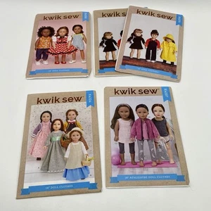 Lot 5 Kwik Sew 18” Doll Clothes Pattern K4375 K4388 K4324 K4297 American Girl - Picture 1 of 6