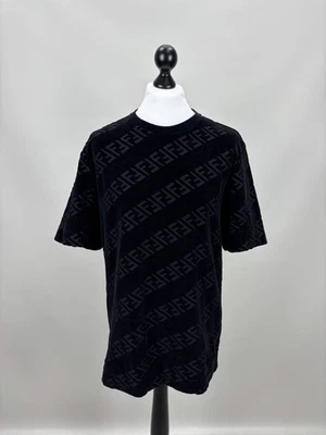 Mens corduroy t shirt monogram FENDI Size L Color Black Duties Paid (USA) - Image 1 of 4