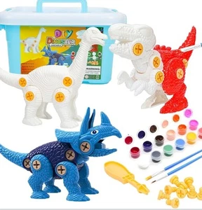 Kids Crafts Paint Your Own Take Apart Dinosaur Toys Arts and Crafts for DIY - Picture 1 of 7