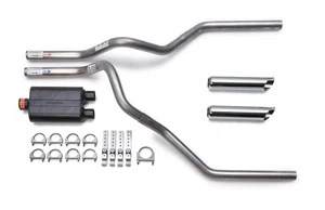 88-95 GMC Sierra Flowmaster Super 44 Muffler Mandrel Dual Tips Truck Exhaust Kit - Picture 1 of 4