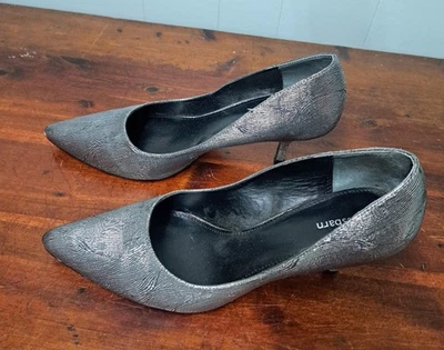 Mujer Dressbarn Fiesta de Vacaciones Plata Brillo Zapatos de Vestir Tacones Bombas 8.5 M Foto 1 de 4