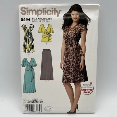 Simplicity In K Designs pattern 0494 Misses' Knit Dress Tunic, Pants 8-16 UCFF - Image 1 of 4