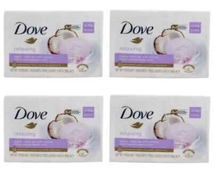 4 X Dove Entspannend Beauty Seife Mit Kokosnuss Milch & Jasmin 90g (16 Riegel) - Bild 1 von 3