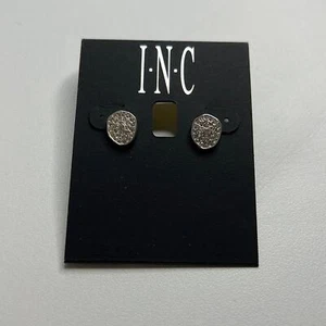 INC International Concepts Asymmetrical Silver Rhinestone Stud Earrings, NWT!! - Picture 1 of 2
