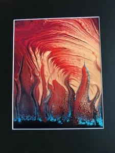 Madame Pele's Cathedral I - Hawaiian Volcano 2018 Eruption Lava Art Matted Print - Bild 1 von 2