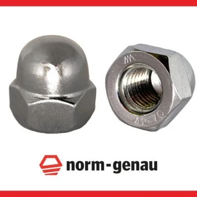 Hutmutter VA M5 M6 M8 M10 Edelstahl DIN 1587 A2 V2A rostfrei Hutmuttern Muttern - Bild 1 von 4