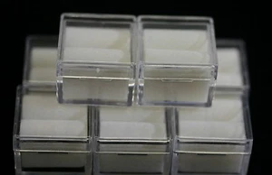 12pcs Acrylic Square Gem Jars Box Gemstones White Foam 1" x 1" Storage Display - Picture 1 of 2