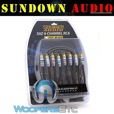 SUNDOWN AUDIO 12FT SAZ 4CHANNEL SOLID 100% OFC COPPER TWISTED RCA AMPLIFIER WIRE - Image 1 of 2