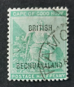 Bechuanaland QV 1897 SG58 ovptd COGH ½d yellow-green, lines 10½ mm apart, VGU - Picture 1 of 1