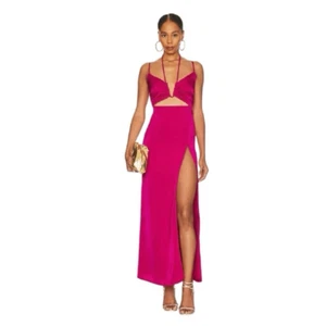 NWT Superdown Jayda Maxi Dress Magenta Pink cut out Revolve XS - Picture 1 of 11