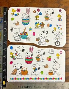 FELIZ DÍA DE PASCUA, PEANUTS SNOOPY & FRIENDS, 2 HOJAS HERMOSAS PEGATINAS #EAS04 - Imagen 1 de 2