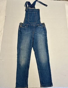 GAP Overalls Girls XL 12/13 Blue Medium Indigo Denim Distressed Loose Fit - Picture 1 of 9