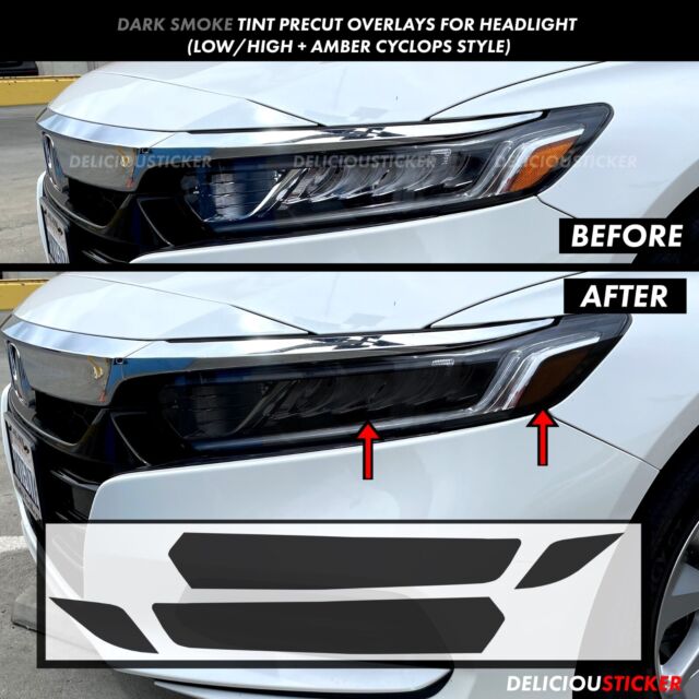 Crux Moto Headlight Tint Overlay Center Only for 2018 2022 Accord