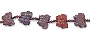 Butterfly Stone Carved Beads 13 VARIATIONS COLORS JASPER JADE SANDSTONE 26x20mm - Picture 1 of 18