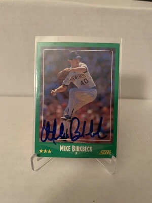 Mike Birkbeck Signed 1988 Score Card Auto Milwaukee Brewers Autograph COA - Image 1 of 2