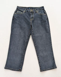 Relativity Women's Jeans Cropped Size 6P Dark Wash Beaded Straight 23in Inseam - Picture 1 of 24