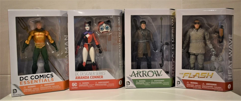 FIGURAS DC AQUAMAN HARLEY QUINN OLA DE CALOR O MALCOLM MERLYN 7" 18 cm JUGUETE ALTO Foto 1 de 1
