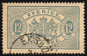 Suecia #O6 (O1) en muy buen estado usado - 1874 12º brazos / sello oficial - Imagen 1 de 1