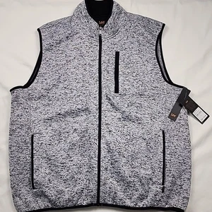 LEE Men’s Zippered Outdoor Vest Gray Men Size 2XL Cozy Fall Outdoor Sporty NEW - Picture 1 of 10