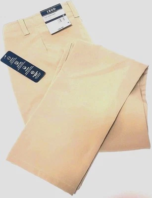 IZOD 平前裤全新带标签 男孩 18 石冷涤纶和氨纶 可调腰围 — 第 1/4 张图片