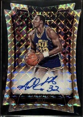 2016-17 Panini Select - KARL MALONE - Jazz - Die-Cut Mosaic Auto /10 - Image 1 of 2