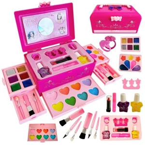 35pcs Kids Makeup Kit For Girl, Princess Makeup Toy Real Washable Cosmetic Se... - Picture 1 of 7