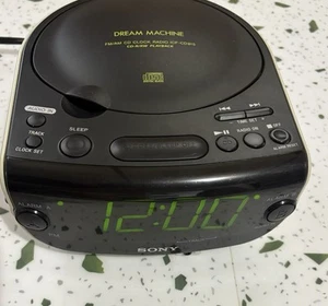 Sony Dream Machine ICF-CD815 Dual Alarm Clock Stereo CD Player With Aux WORKING - Picture 1 of 9