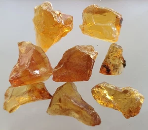 19.54 GRAMS SET OF 8 100 MILL YEARS OLD ROUGH AMBER FROM MYANMAR (ABR8/3) - Picture 1 of 5