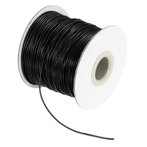 Waxed Cord 1mm Waxed Thread 87 Yard Wax String Leather Cord (Black) - Picture 1 of 7