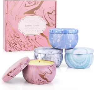 Velas - Juego de regalo de velas perfumadas para mujer, 4 paquetes de aroma de fragancia natural - Imagen 1 de 7