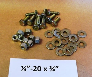10 L9 1/4-20 x 3/4" Hex Head Bolts, 10 L9 Nuts, 20 L9 Washers. Complete system - Picture 1 of 6