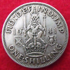 1941 George Vi Silver Shilling  50 Silver  British 1S Coin  414