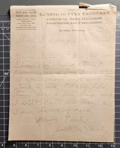 1916 Luning Nevada Supply Co. General Store Mining Supplies Letterhead Goldfield - Picture 1 of 4