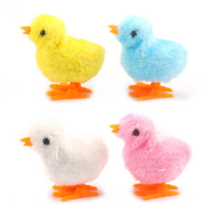 5PCS Plush Wind Up Chicken Kids Educational Toy Clockwork Jumping Walking Chicks