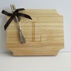 Mud Pie Wood Cheese Cutting Board Letter "L" Initial Monogram Spreader New
