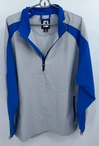FootJoy Golf Rain Jacket Pullover 1/4 Zip Men's Large Blue Gray Waterproof - Picture 1 of 7