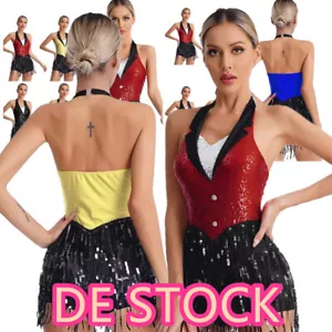 Damen*Ballettkleid Lateinisch Latein Kleider Rückenlos Tanzkleid Funkelnd Salsa - Bild 1 von 52