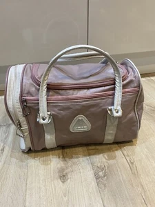 Vintage Head Holdall Bag Sports Gym Retro Dusky Pink Faux Leather Without Strap - Picture 1 of 21