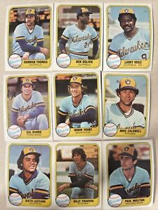 1981 Fleer Milwaukee Brewers Complete Team Set!! Paul Molitor +