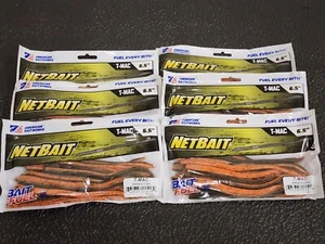 Lot Of 6 Netbait Baitfuel T-Mac Worm Alabama Craw 6.5in Fishing Lures (20 Pack) - Picture 1 of 3