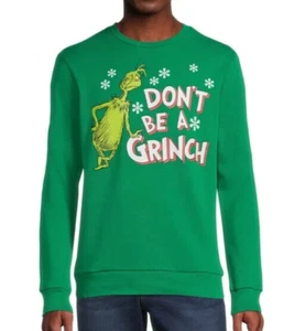 New Mens The Grinch Don't be a Grinch Green Holiday Sweatshirt Christmas S - 3XL - Picture 1 of 1