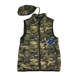 Club Room Mens Camo Quilted Packable Puffer Vest Jacket Green S - Picture 1 of 6