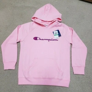 NWT-Girl's Champion Pink Raglan Hoodie Sweatshirt, Large - Picture 1 of 4