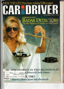 Revista Car and Driver edición de noviembre de 1982. Detectores de radar - Imagen 1 de 1