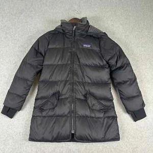 Patagonia Jacket Girl Small Down for Fun Parka Pocket Thumbholes Puffer Coat - Picture 1 of 18